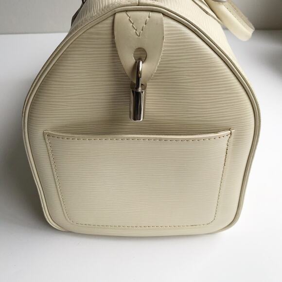 Louis Vuitton Speedy 30 Epi Leather Boston Bag Double Handle Satchel Purse Ivory - Picture 13 of 16